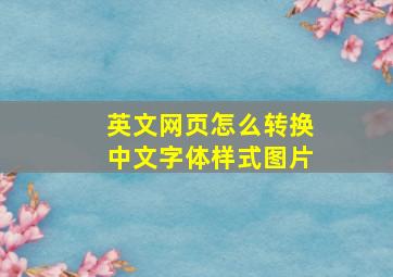 英文网页怎么转换中文字体样式图片