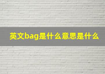 英文bag是什么意思是什么