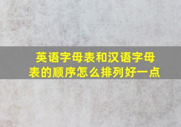 英语字母表和汉语字母表的顺序怎么排列好一点