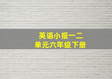 英语小报一二单元六年级下册