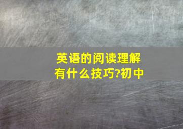 英语的阅读理解有什么技巧?初中