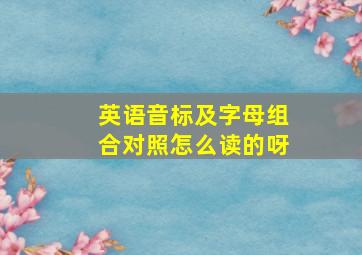 英语音标及字母组合对照怎么读的呀