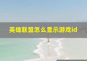 英雄联盟怎么显示游戏id