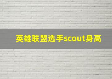 英雄联盟选手scout身高