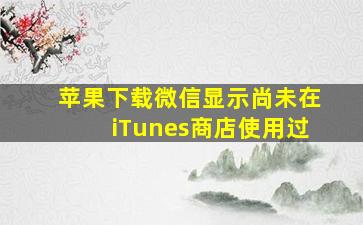 苹果下载微信显示尚未在iTunes商店使用过