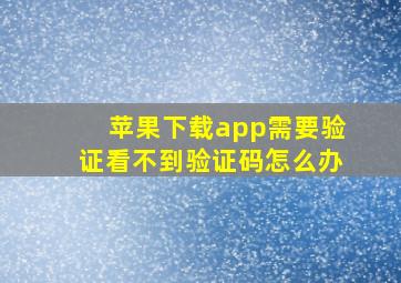 苹果下载app需要验证看不到验证码怎么办