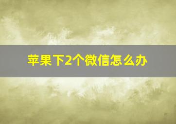 苹果下2个微信怎么办