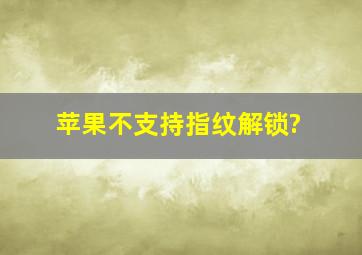 苹果不支持指纹解锁?