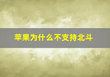 苹果为什么不支持北斗