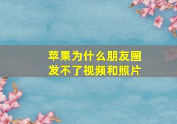 苹果为什么朋友圈发不了视频和照片