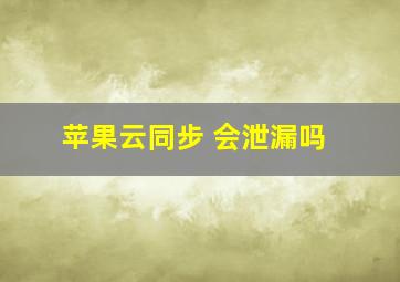 苹果云同步 会泄漏吗