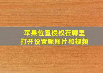 苹果位置授权在哪里打开设置呢图片和视频