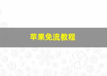 苹果免流教程