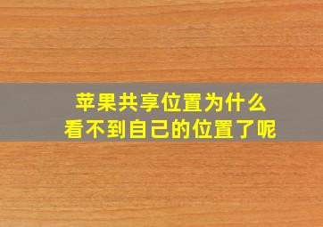 苹果共享位置为什么看不到自己的位置了呢