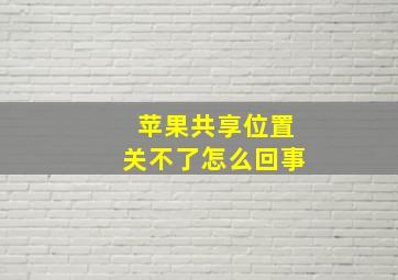 苹果共享位置关不了怎么回事