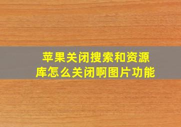 苹果关闭搜索和资源库怎么关闭啊图片功能