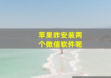 苹果咋安装两个微信软件呢