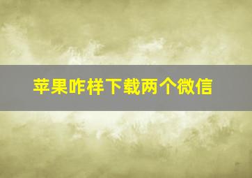 苹果咋样下载两个微信