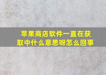 苹果商店软件一直在获取中什么意思呀怎么回事