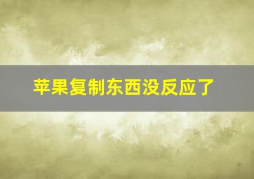 苹果复制东西没反应了