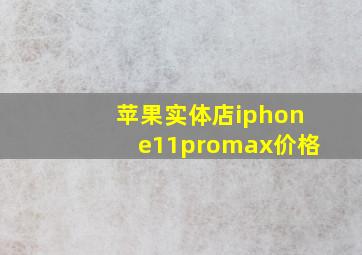 苹果实体店iphone11promax价格