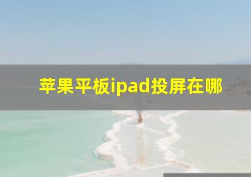 苹果平板ipad投屏在哪