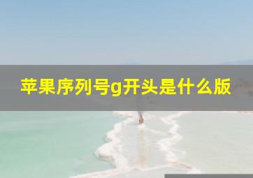 苹果序列号g开头是什么版