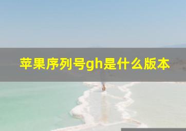 苹果序列号gh是什么版本