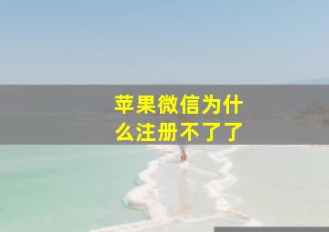 苹果微信为什么注册不了了