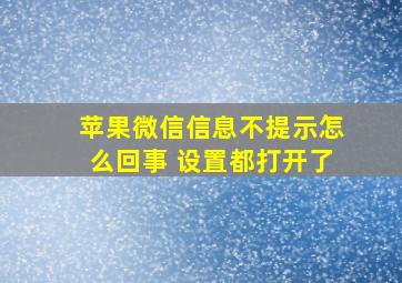 苹果微信信息不提示怎么回事 设置都打开了