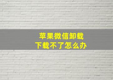 苹果微信卸载下载不了怎么办