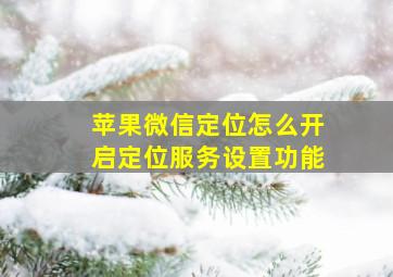 苹果微信定位怎么开启定位服务设置功能