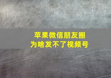 苹果微信朋友圈为啥发不了视频号