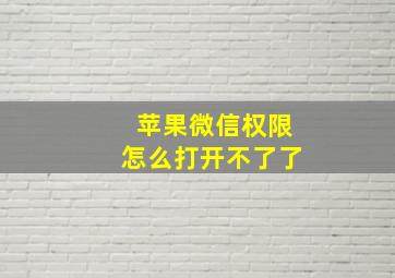 苹果微信权限怎么打开不了了