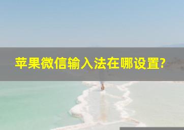 苹果微信输入法在哪设置?