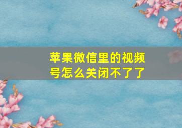 苹果微信里的视频号怎么关闭不了了