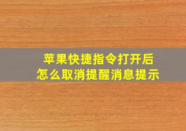 苹果快捷指令打开后怎么取消提醒消息提示