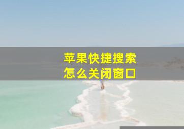 苹果快捷搜索怎么关闭窗口