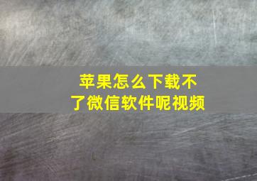 苹果怎么下载不了微信软件呢视频