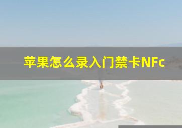 苹果怎么录入门禁卡NFc