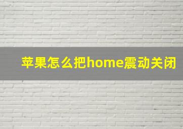 苹果怎么把home震动关闭