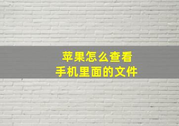 苹果怎么查看手机里面的文件