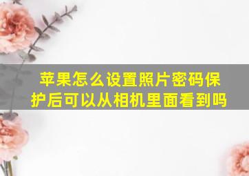 苹果怎么设置照片密码保护后可以从相机里面看到吗