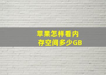 苹果怎样看内存空间多少GB