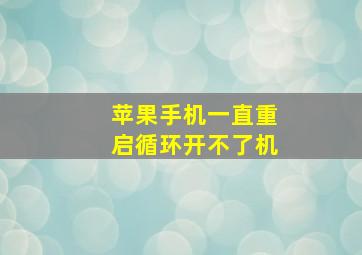 苹果手机一直重启循环开不了机