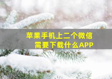 苹果手机上二个微信需要下载什么APP