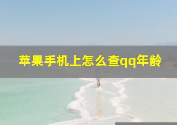 苹果手机上怎么查qq年龄