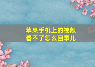 苹果手机上的视频看不了怎么回事儿