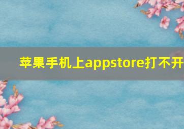 苹果手机上appstore打不开