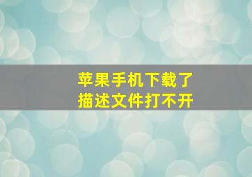 苹果手机下载了描述文件打不开